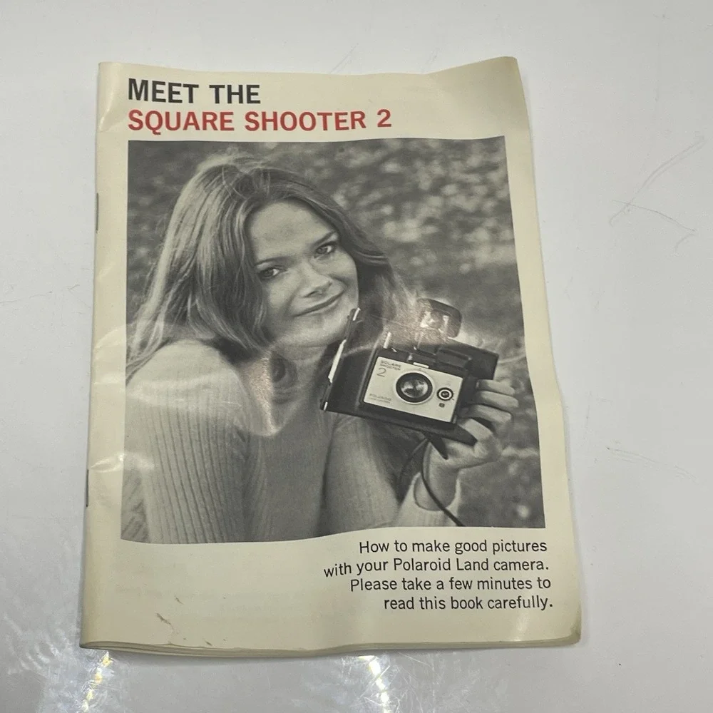 Polaroid Land Camera Square Shooter 2 Vintage 1970s Untested W. 3 Flashcube,case